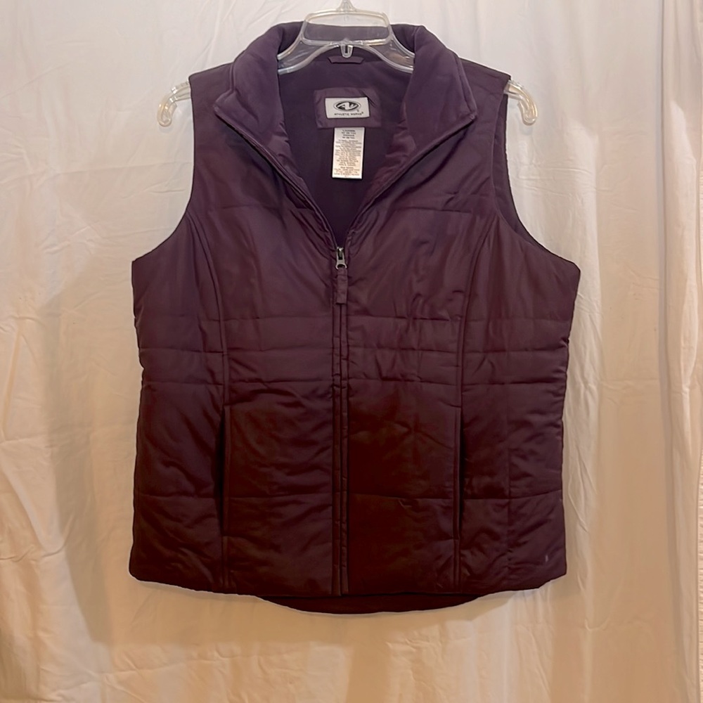 Eggplant purple puffer vest size Medium